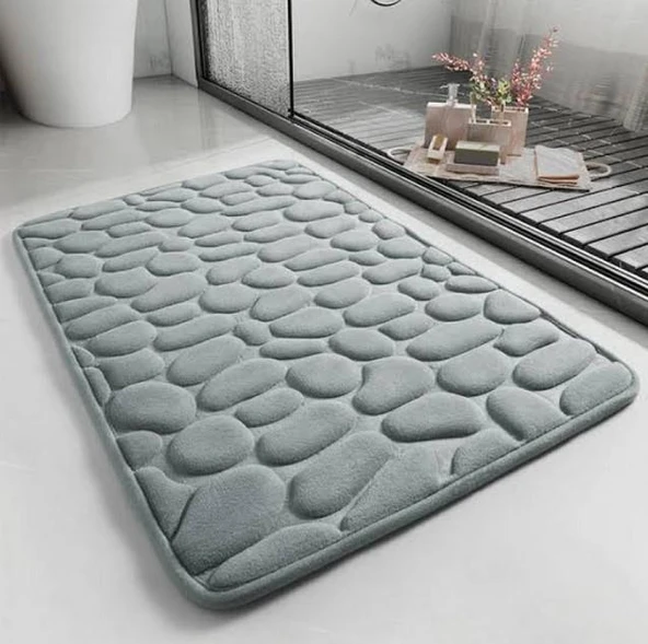 Zhlhome Kaydırmaz Banyo Paspası Gri 60x38Cm ürün görseli 1