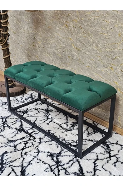 Siyah Boyalı Diktörtgen 100 cm x 40 cm Oturak Puf - Bench - Makyaj Oturağı - Oturak Yeşil Renk 100 x 40 Boyut/Ebat ürün görseli 1
