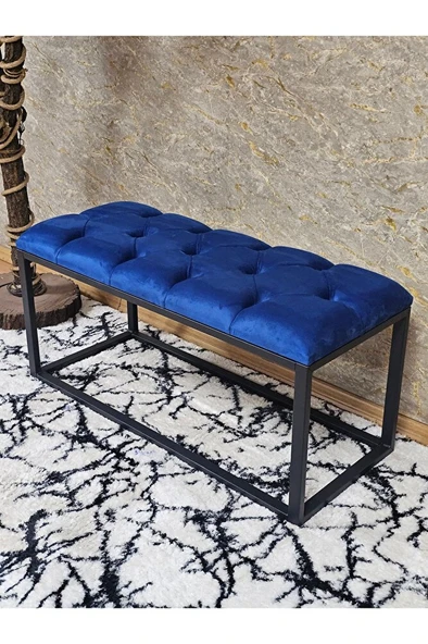 Siyah Boyalı Diktörtgen 100 cm x 40 cm Oturak Puf - Bench - Makyaj Oturağı - Oturak Mavi Renk 100 x 40 Boyut/Ebat ürün görseli 1
