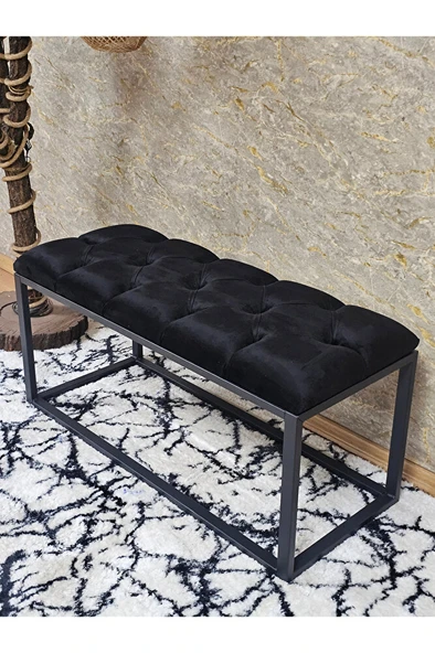 Siyah Boyalı Diktörtgen 100 cm x 40 cm Oturak Puf - Bench - Makyaj Oturağı - Oturak Siyah Renk 100 x 40 Boyut/Ebat ürün görseli 1