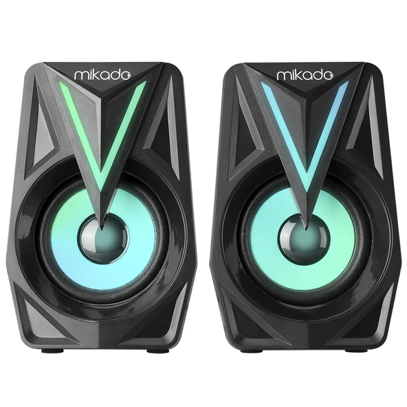Mikado MD-S23 GLARE 2.0 Multimedia 3W*2 Siyah USB RGB Işıklı Gaming Speaker Hoparlör ürün görseli 1