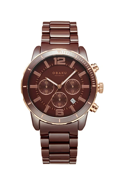 Obaku Denmark V278GCXNCN Quartz Seramik Kahverengi 43 mm Erkek Kol Saati ürün görseli 1
