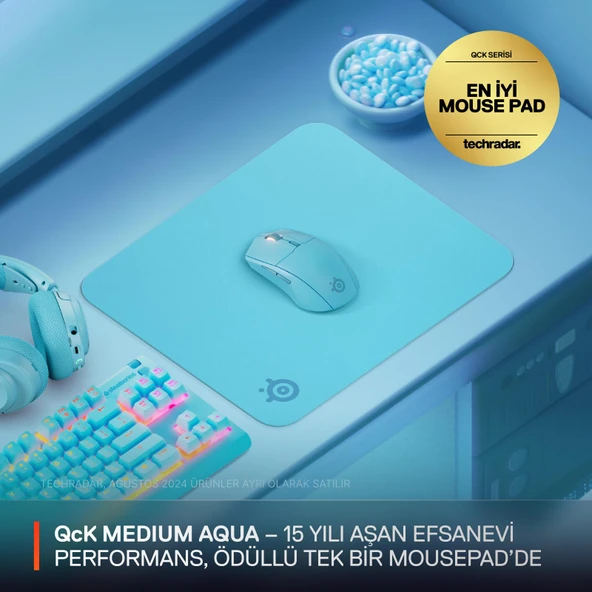 SteelSeries QcK Medium Gaming Oyun Mousepad - Mavi - Resim 2