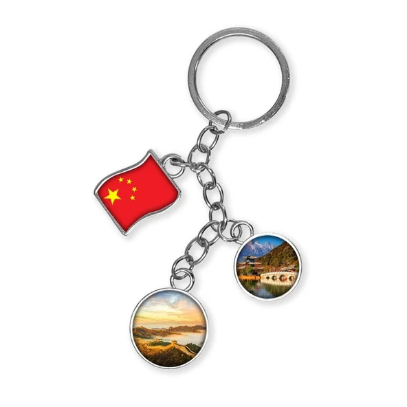 Çin Üçlü Epoksi Metal Çift Taraflı Damla Anahtarlık China ürün görseli 1