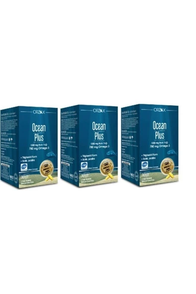 OCEAN Omega Plus 3 1200 Mg 30 Kapsül 3'lü ürün görseli 1