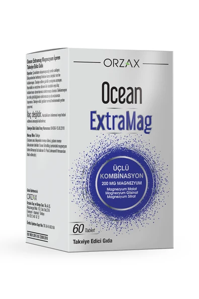 OCEAN Extramag 200 Mg Magnezyum Içeren Takviye Edici Gıda 60 Tablet ürün görseli 1