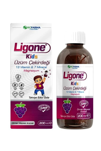 LİGONE LİGONE KİDS ÜZÜM ÇEKİRDEĞİ MULTİVİTAMİN 200 ML ürün görseli 1