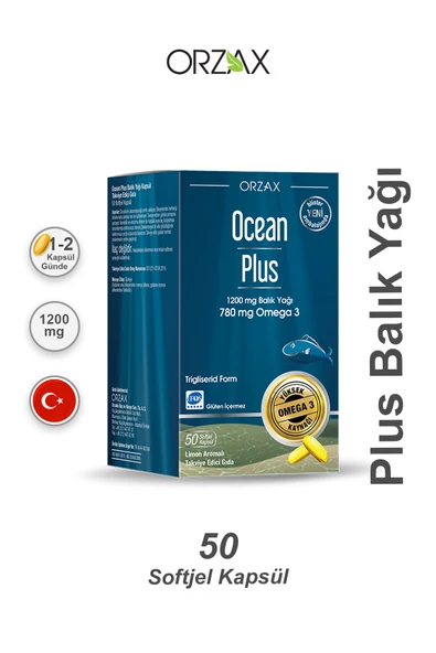 Ocean Plus 1200 mg Omega 3 Balık Yağı 50 Kapsül ürün görseli 1