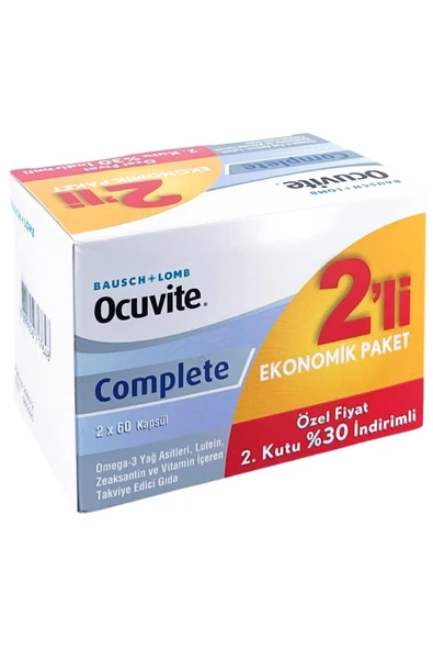 BAUSCH & LOMB Ocuvite Complete 2 Li Ekonomik Paket 2 x 60 Kapsül ürün görseli 1