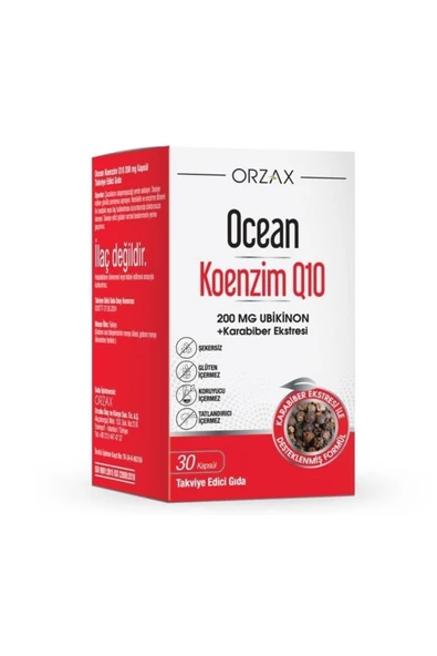 Koenzim Q10 200 mg Ubikinon 30 Kapsül ürün görseli 1