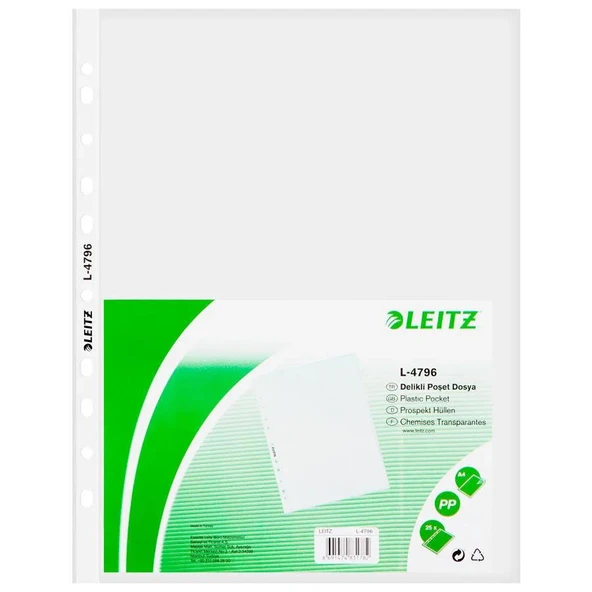 LEITZ DELIKLI POSET DOSYA A4 25 LI (4796T) ürün görseli 1