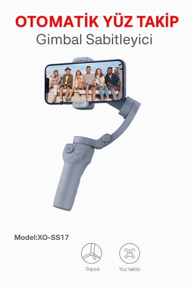 Otomatik Yüz Takipli Telefon Gimbal 330 Döner, Tripod Destekli, Profesyonel Video Çekim Sabitleyici ürün görseli 1