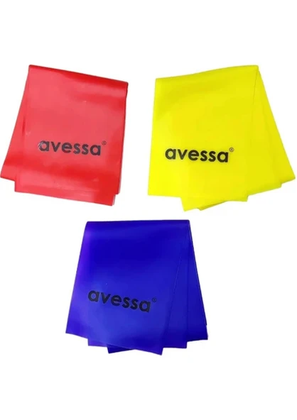 Avessa CE-500 Latex Kutulu Pilates Lastiği Sarı-Kırmızı-Mor 3'lü ürün görseli 1