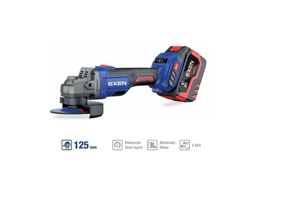 EXEN EN 456 ATS 21 V. 6 AH. 125 MM KÖMÜRSÜZ ŞARJLI AVUÇ TAŞLAMA ürün görseli 1