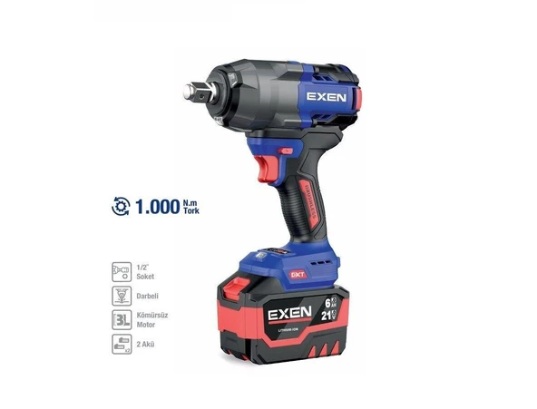 EXEN EN 286 SM 21 V. 6 AH. 1000 NM. KÖMÜRSÜZ ŞARJLI SOMUN SÖKME ürün görseli 1