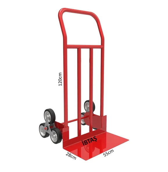 İBTAŞ 3 Tekerlekli 250 KG Ergonomik Merdiven Çıkabilen Koli, Eşya, Yük Taşıma EL Arabası ürün görseli 1