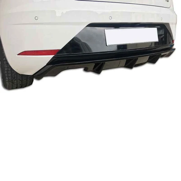 Seat Leon (2017 - 2019) Çift Çıkış Arka Tampon Eki - Difüzör (Plastik) ürün görseli 1