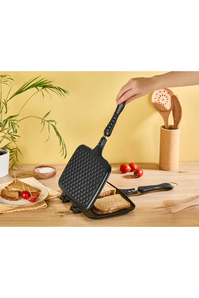 FALEZ BLACK LINE DÖKÜM OCAK ÜSTÜ TOST MAKİNESİ 28CM ürün görseli 1