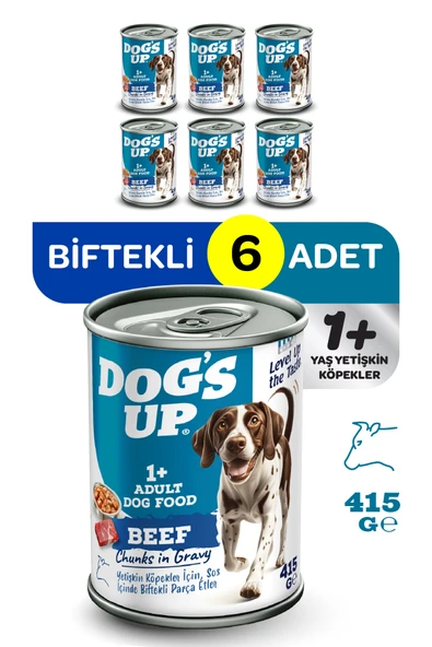 Dogs Up Yaş Yetişkin Köpek Maması Biftekli 415gr 6Lı ürün görseli 1