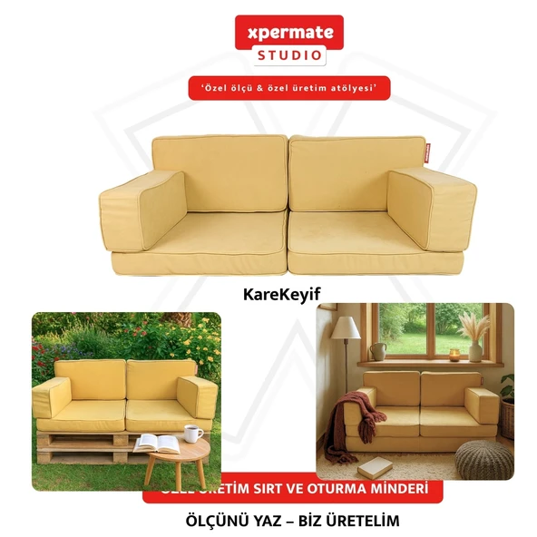 Özel Ölçü Palet Minderi Bahçe İç Ve Dış Mekan Minder Koltuk Minder 40x150 45x155 50x160 ürün görseli 1