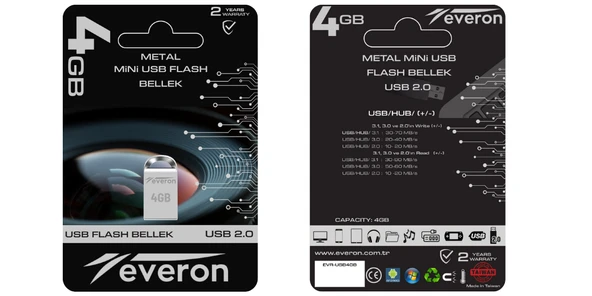 Everon 4gb Metal Usb Mini Flash Bellek - Resim 2