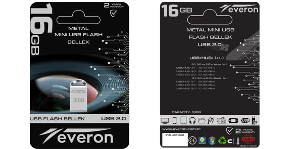 Everon 16gb Metal Usb Mini Flash Bellek - Resim 2