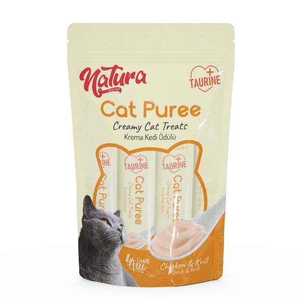 Natura Kedi Püre Kremli Tavuk Krill 5 x 12 Gr ürün görseli 1