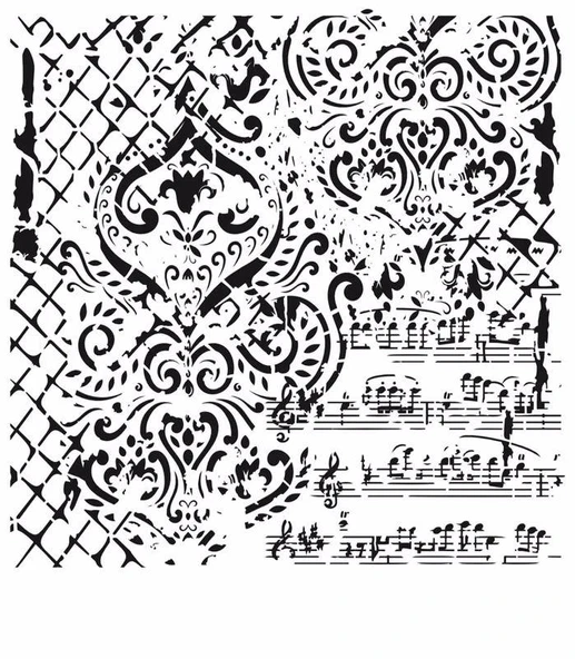 GRUNGE STENCIL GCS-14 45X45 ürün görseli 1