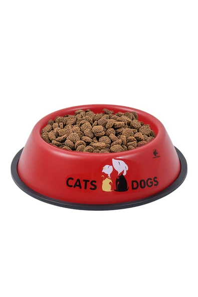 RENKli Metal Mama Kabı, Kedi Köpek Mama Su Kabı 16 cm ürün görseli 1