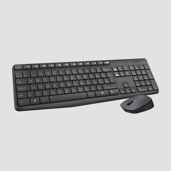 MK235 USB Kablosuz Türkçe Klavye Mouse Seti - Antrasit Gri ürün görseli 1