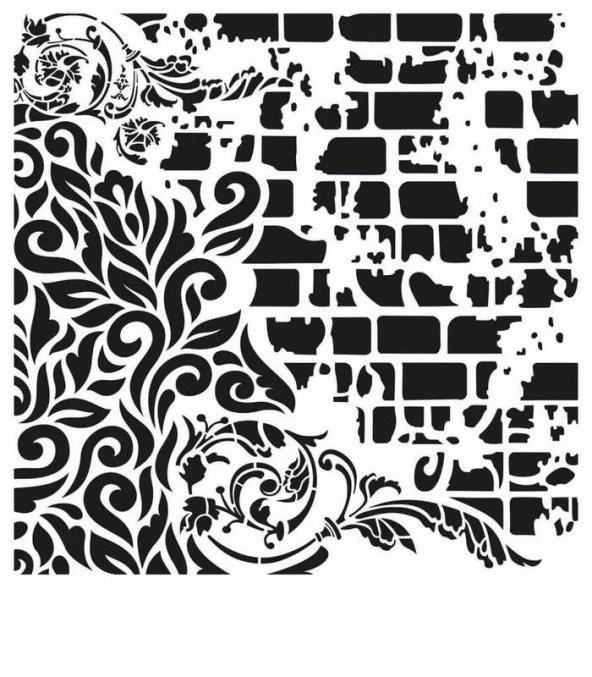 GRUNGE STENCIL MİNİ GCSM-005 25X25 ürün görseli 1
