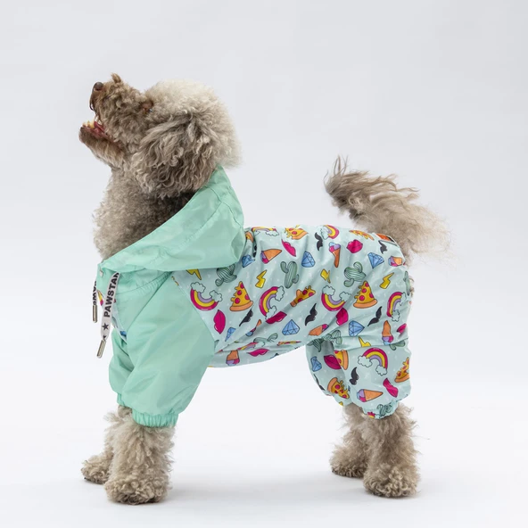 Pawstar Tokyo Polarlı Su Geçirmez Küçük Irk Köpek Yağmurluk Tulum ürün görseli 1