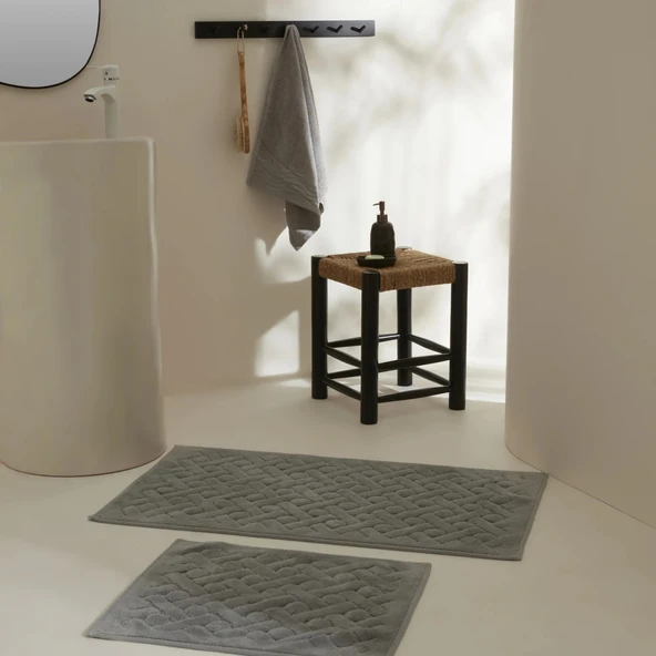 Karaca Home Foley 2'li Banyo Paspası Açık Gri ürün görseli 1