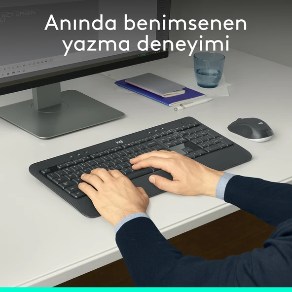 MK540 ADVANCED Kablosuz Türkçe Klavye Mouse Seti - Siyah - Resim 2