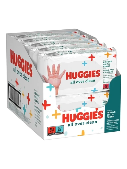 Huggies All Over Clean Bebek ve Çocuk Islak Mendili 10X56 Yaprak ürün görseli 1