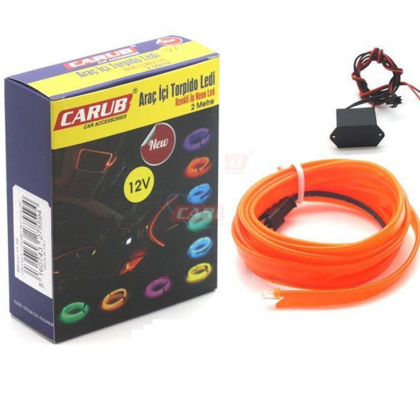 Carub Araç Içi Torpido Ledi 2 Metre Neon Turuncu ürün görseli 1