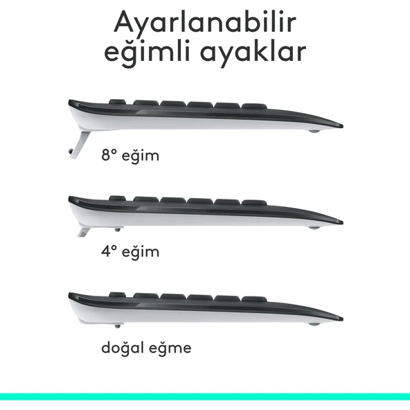 MK540 ADVANCED Kablosuz Türkçe Klavye Mouse Seti - Siyah - Resim 7