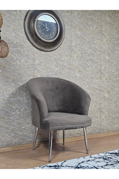 Tekli TEDDY Krom Kaplama Sivriltme Ayak Çay Seti Koltuk Tekli Berjer , Balkon, Salon, Ofis Kahverengi Renk 40,5 Boyut/Ebat ürün görseli 1