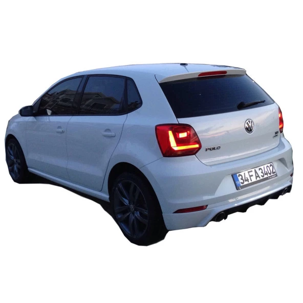 Volkswagen Polo 6R (2015-2017) Makyajlı Arka Tampon Eki - Difüzör (Plastik) ürün görseli 1