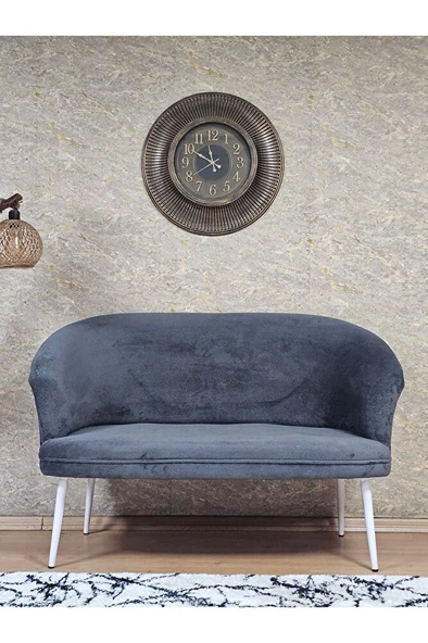 İkili TEDDY Beyaz Boyalı Sivriltme Ayak Çay Seti Koltuk İkili Berjer , Balkon, Salon, Ofis Füme Renk 40,5 Boyut/Ebat ürün görseli 1