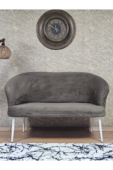 İkili TEDDY Beyaz Boyalı Sivriltme Ayak Çay Seti Koltuk İkili Berjer , Balkon, Salon, Ofis Kahverengi Renk 40,5 Boyut/Ebat ürün görseli 1