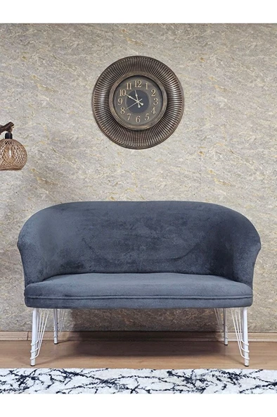 İkili TEDDY Beyaz Boyalı Telli Ayak Çay Seti Koltuk İkili Berjer , Balkon, Salon, Ofis Füme Renk 40,5 Boyut/Ebat ürün görseli 1