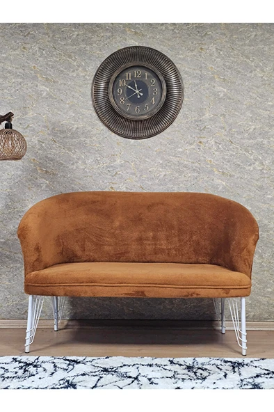 İkili TEDDY Beyaz Boyalı Telli Ayak Çay Seti Koltuk İkili Berjer , Balkon, Salon, Ofis Kiremit Renk 40,5 Boyut/Ebat ürün görseli 1