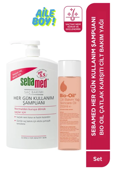 Bio-Oil Çatlak Karşıtı & Leke Karşıtı Nemlendirici Cilt Bakım Yağı 200 ml & Sebamed Günlük Saç Bakım Şampuanı 1000ml ürün görseli 1