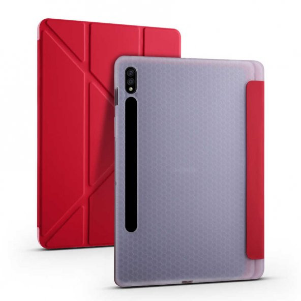 Galaxy Tab S7 T870 Kılıf Tri Folding Smart Kalem Standlı Kılıf ürün görseli 1