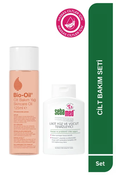 Bio-Oil Çatlak Karşıtı & Leke Karşıtı Bakım Yağı 125ml & Sebamed Temizleme Jeli 200 ml ürün görseli 1