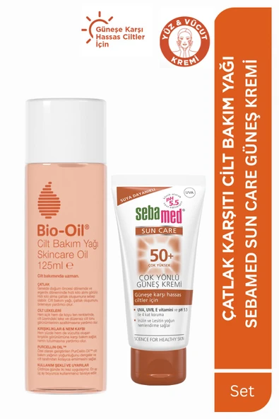 Bio-Oil Cilt Bakım Yağı 125 ml & Sun Care SPF 50+ Güneş Kremi 50 ml ürün görseli 1