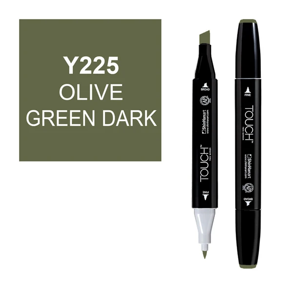 Touch Twin Brush Marker Y225 Olive Green Dark ürün görseli 1