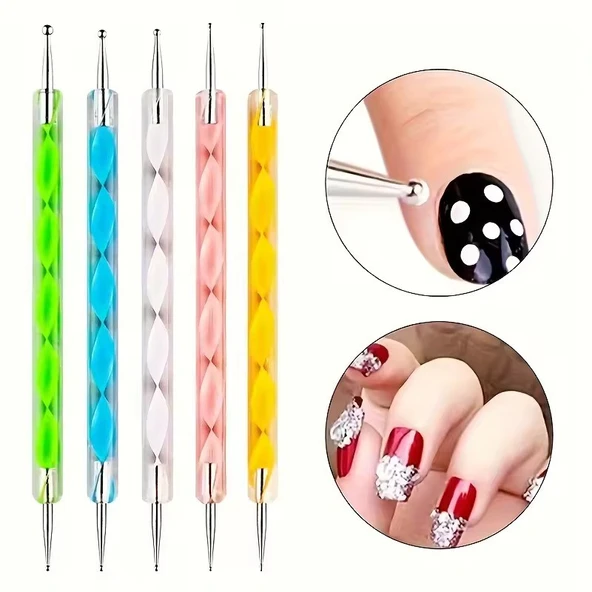 5li Nail Art Tırnak Süsleme Dotting Kalemi ürün görseli 1