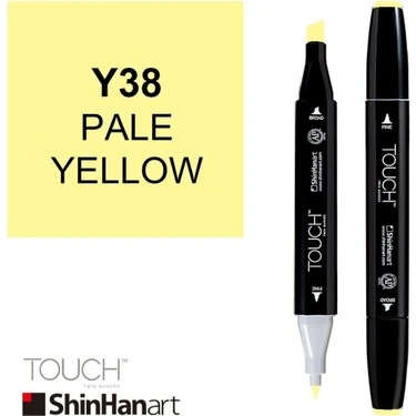 Touch Twin Brush Marker Y38 Pale Yellow ürün görseli 1